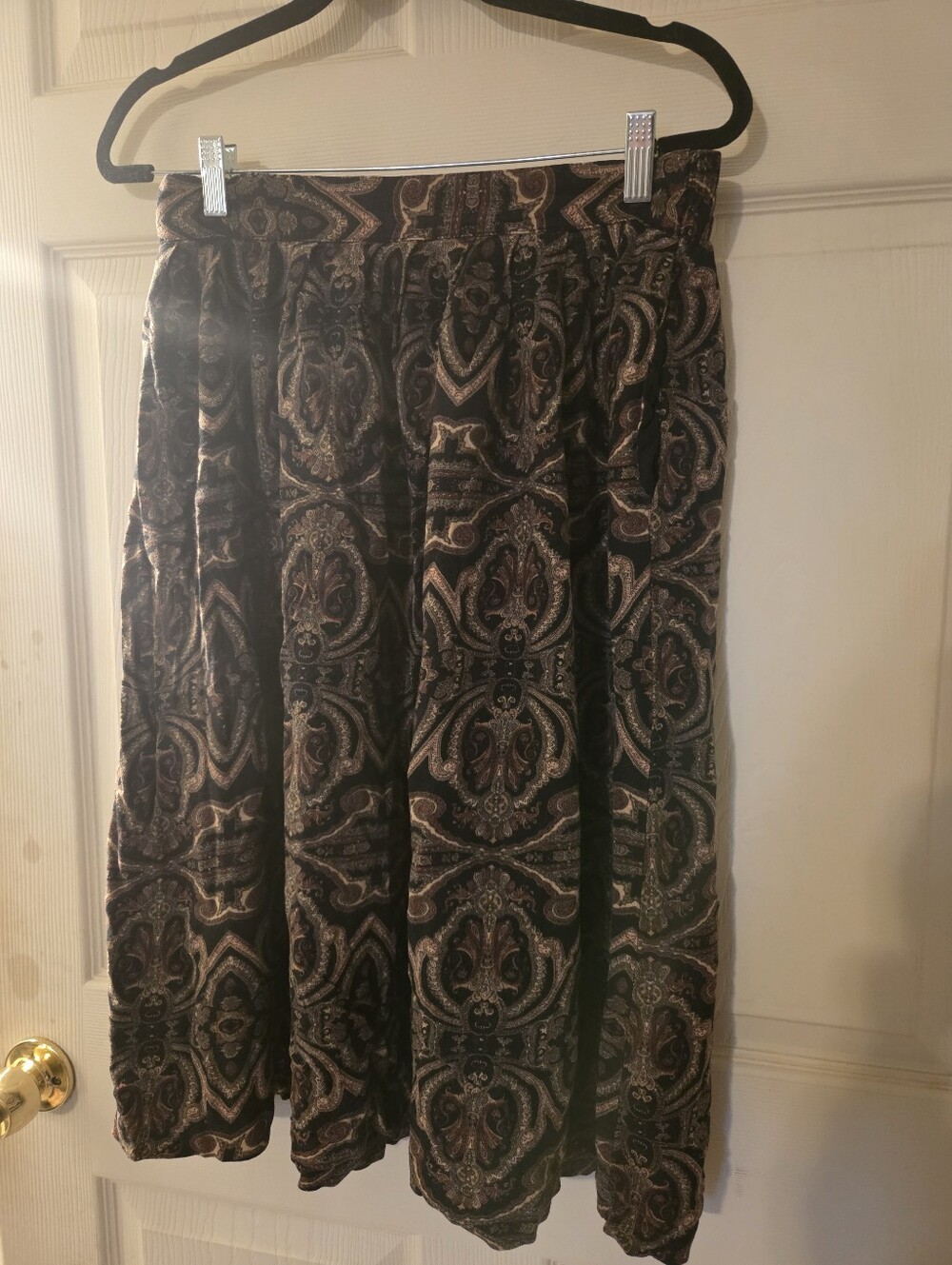 Women's Vintage Michael Taylor Brown Paisley A-Line Skirt Size L